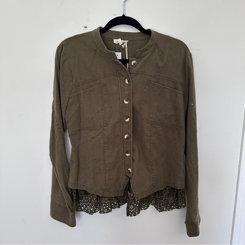 Mystree Khaki Button-Up Jacket